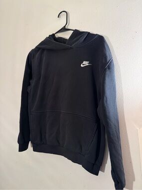 Nike Black Hooded Sweatshirt with White Swoosh